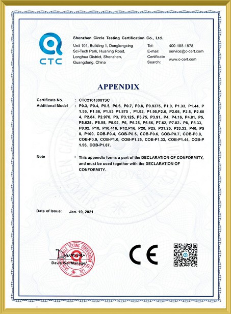 LED Display CE Certificate