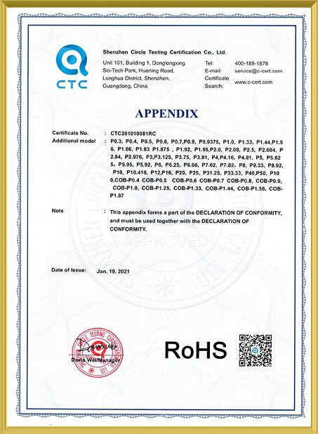 RoHS Certificate