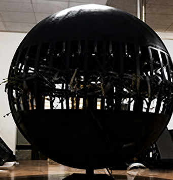 A sphere top with a screen installed at the tail