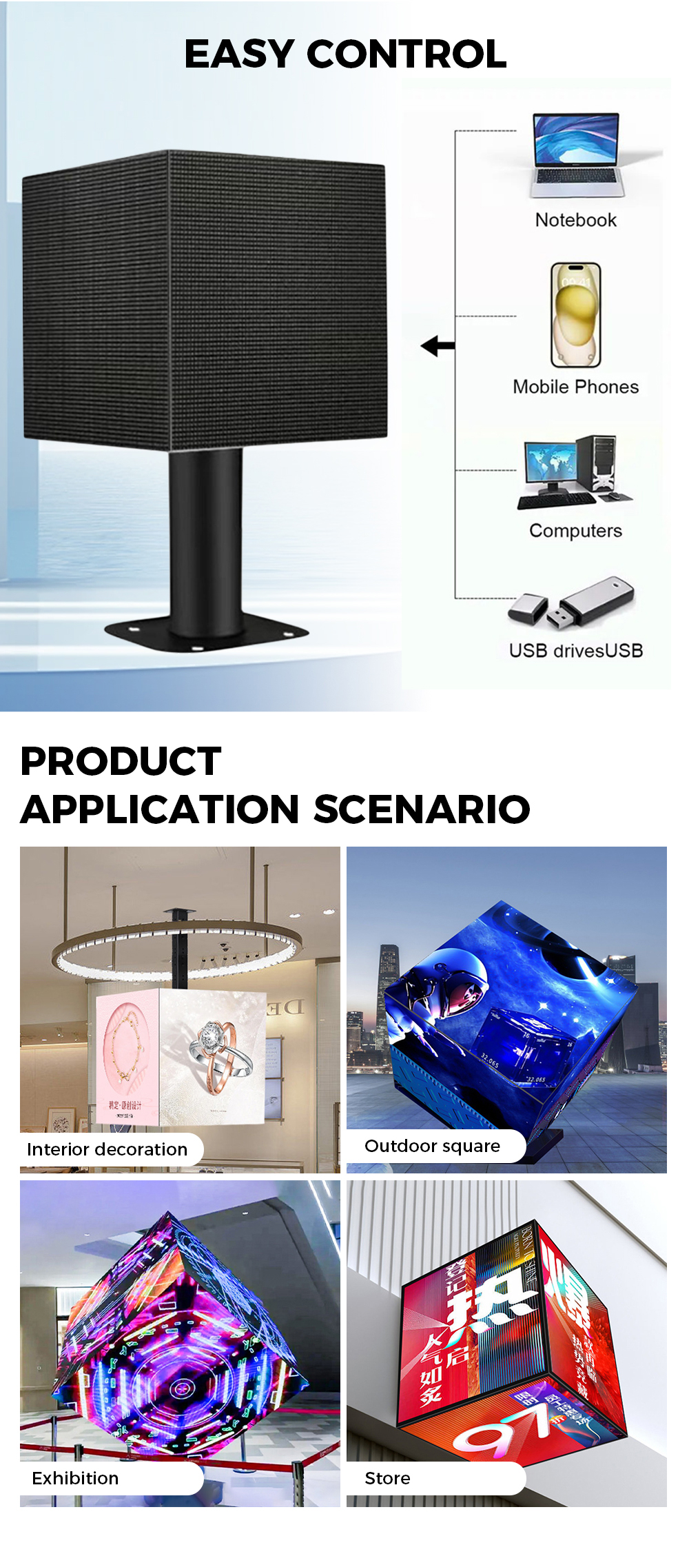 LED CUBE DISPLAY PRODUCTAPPLICATION SCENARIO