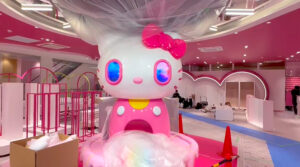Zhiyu Irregular LED Display Case: Bringing Hello Kitty to Life with Creative Shaped Screens in a Themed Retail Space